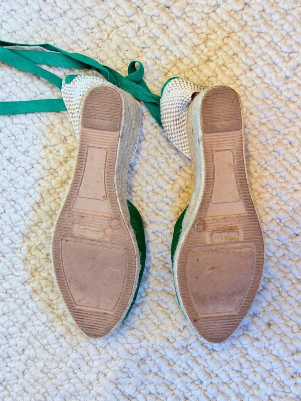 Boden Cassie High Wedge Suede Lace Up Espadrilles - Green - Size 11
